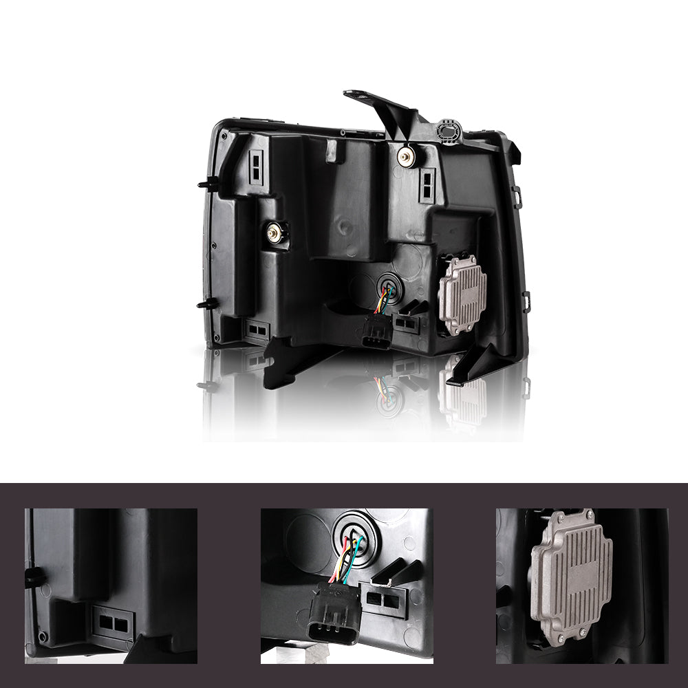 Vland Carlamp LED-Scheinwerfer passend für 2007–2014 Silverado 1500 2500 HD 3500 HD