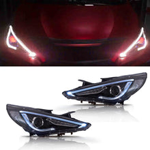 Carregar imagem no visualizador da galeria, Vland Carlamp  Dual Beam Headlights For Hyundai 2011-2014 Sonata Sequential Demon Eye (Bulbs Not Included)