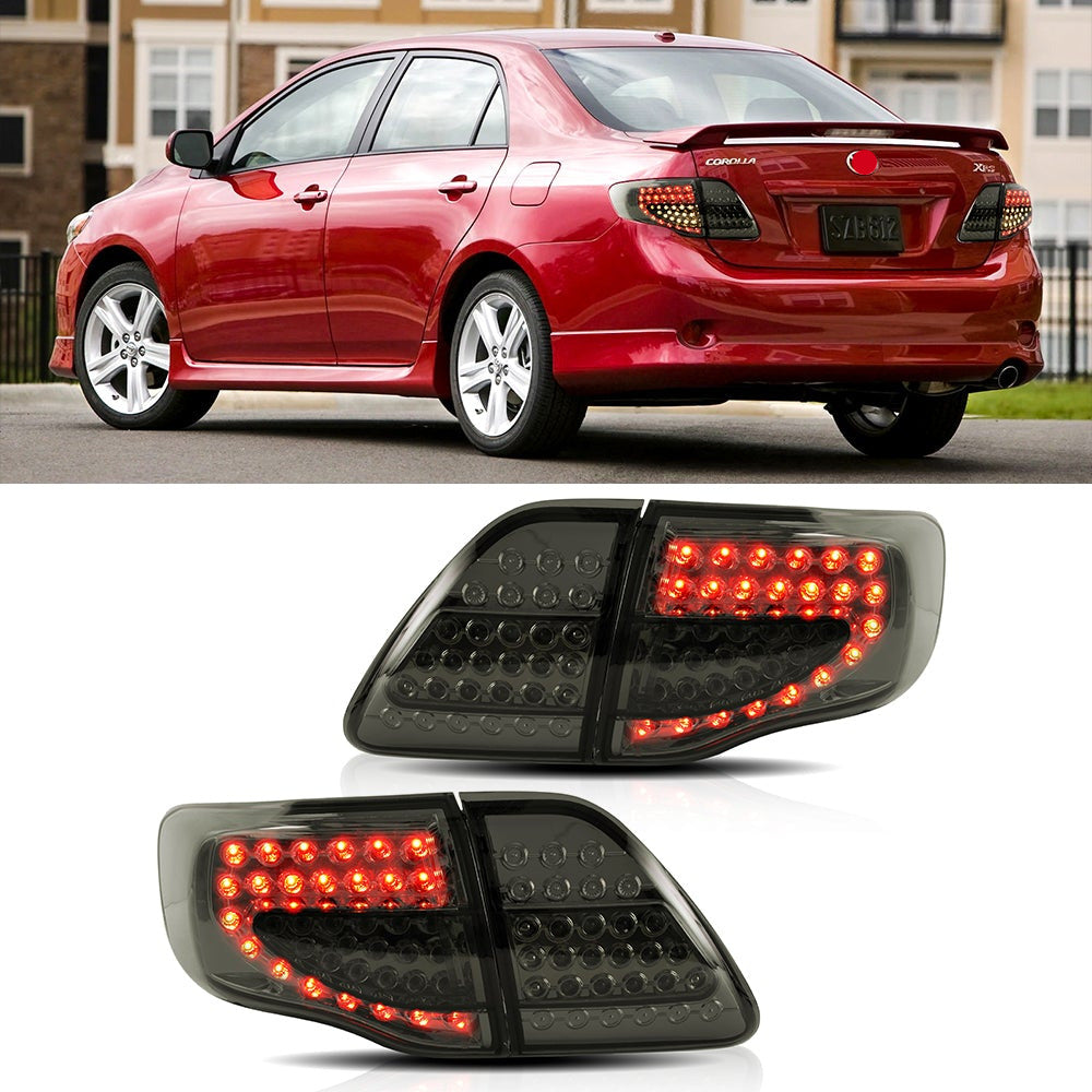 Tail Lights For Toyota Corolla 2008-2011 ABS, PMMA, GLASS Material(Fit for American Models)