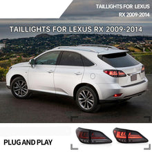 Laden Sie das Bild in den Galerie-Viewer, Vland Carlamp Voll-LED-Rückleuchten für Lexus 2010–2015 RX 270/330/350, Rot, klar