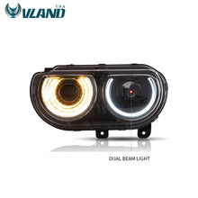 Cargar imagen en el visor de la galería, 08-14 Dodge Challenger Vland RGB Style Dual Beam Projector Headlights Black