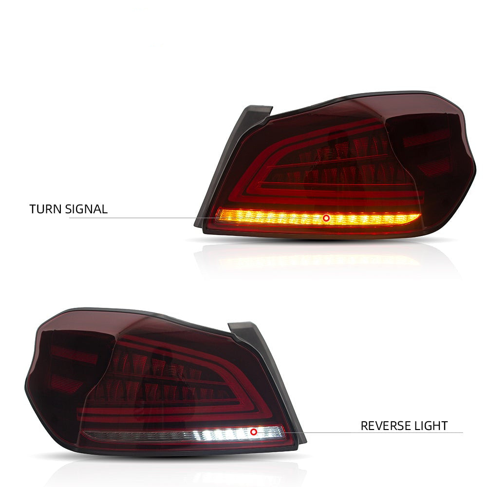 Full LED Subaru Wrx Tail Lights 2015-2019 ABS, PMMA, GLASS Material