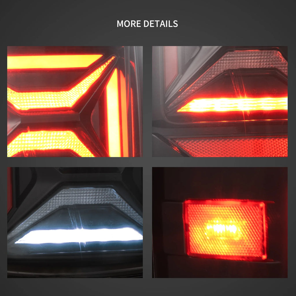 14-18 GMC Sierra 1500 2500HD 3500HD Vland III LED Tail Lights With Dynamic Welcome Lighting Clear