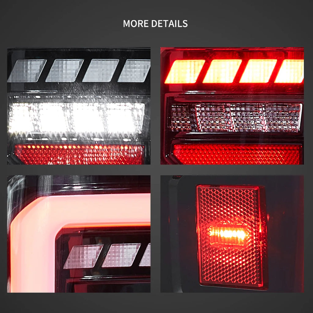 07–13 Chevrolet Silverado 1500 2500HD 3500HD 07–14 Sierra (Denali) 3500HD Doppelte Vland-LED-Rückleuchten mit dynamischer Begrüßungsbeleuchtung, klar
