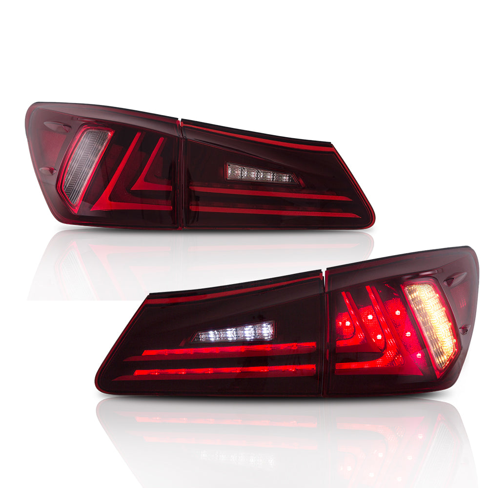 Vland Carlamp Clear Headlights and Red Tail lights For Lexus IS250/IS350 ISF 2006-2013