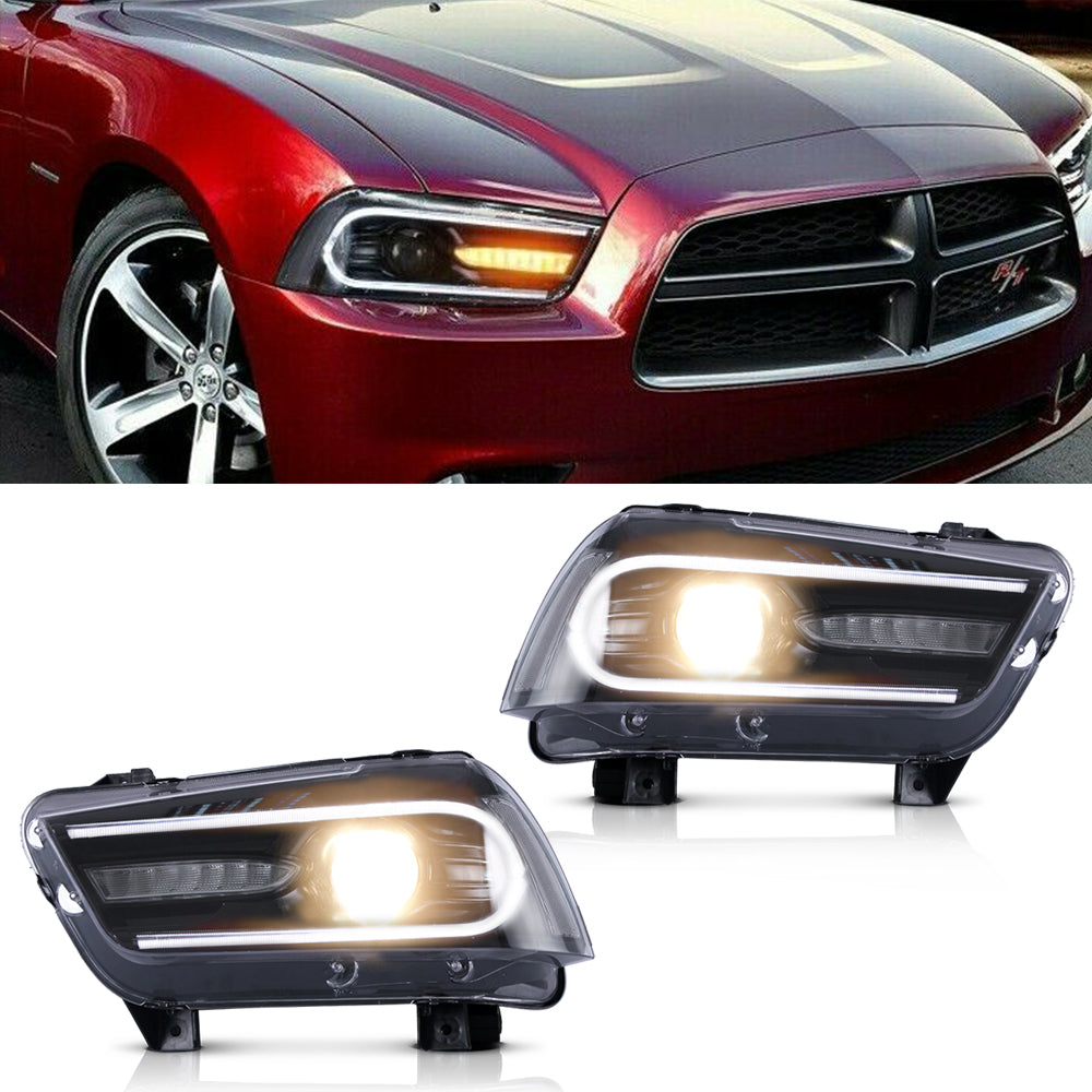 2011-2014 Led Headlights Compatible with Dodge Charger 