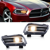 Vland Carlamp Led Headlights Compatible with Dodge Charger 2011-2014 (RHD and LHD Versions)
