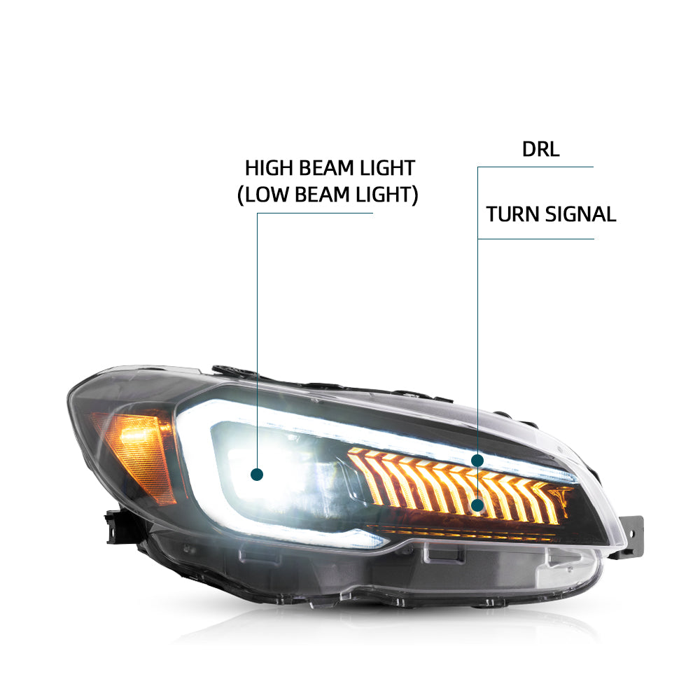 Vland Carlamp LED Projector Headlights Fit For Subaru WRX 2015-2021