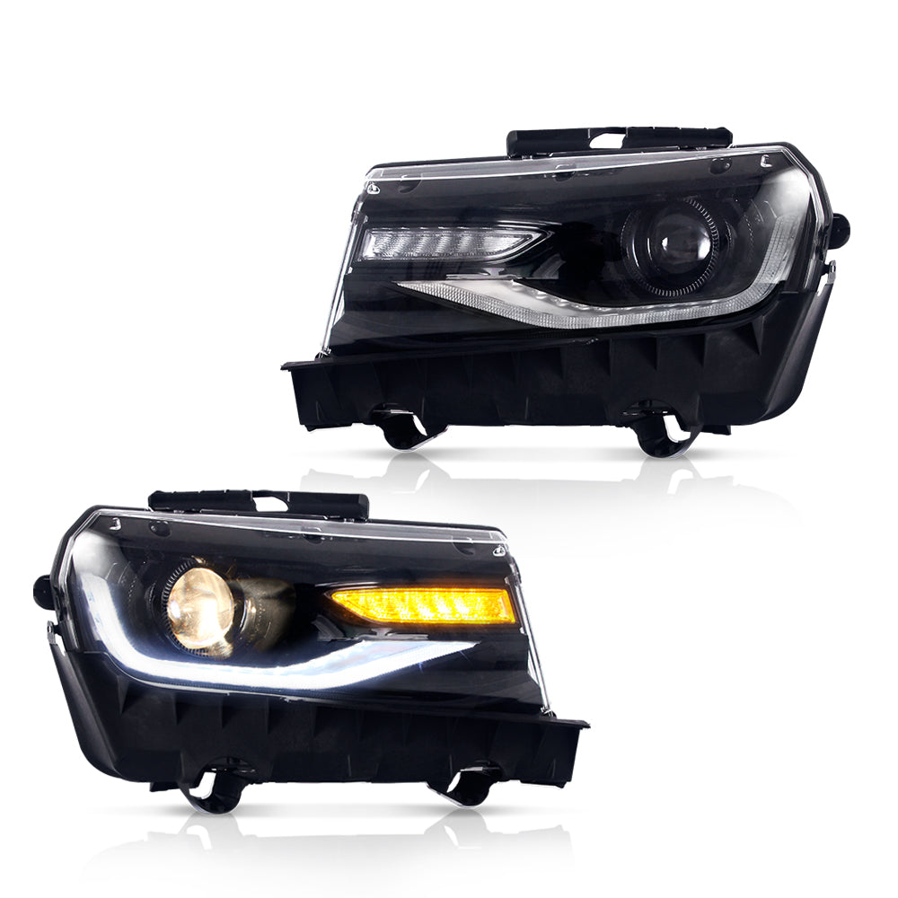 Scheinwerfer für Chevrolet Camaro 2014–2015 mit sequentiellen Blinkern  (Glühbirnen nicht im Lieferumfang enthalten). – VLAND™ Professional sales  of car headlights and taillights