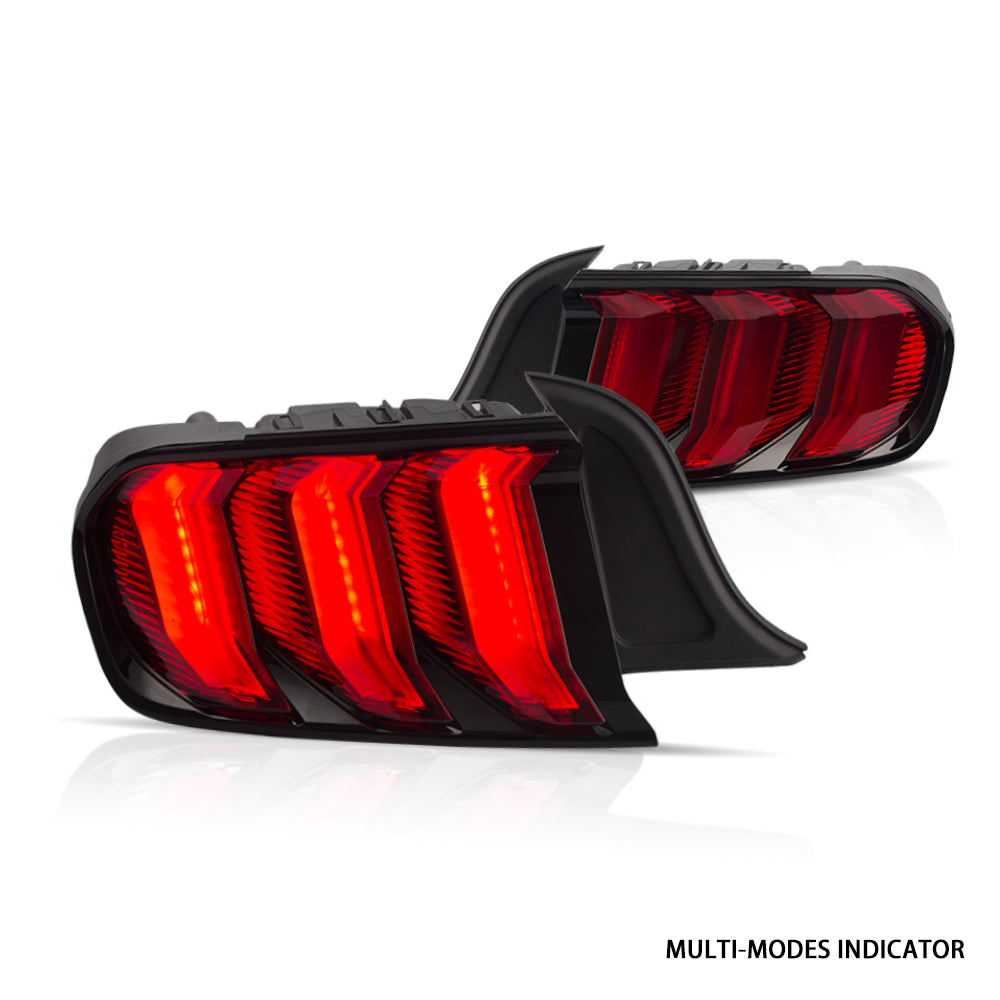 Vland Carlamp LED Tail Lights For Ford Mustang 2015-2021 Multi 5 Modes Red (Fit For US/Euro Models)