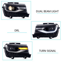 Carica l&#39;immagine nel visualizzatore di Gallery, Vland Carlamp headlights For Chevrolet Camaro 2014-2015 With Sequential Indicators(Bulbs NOT Included)