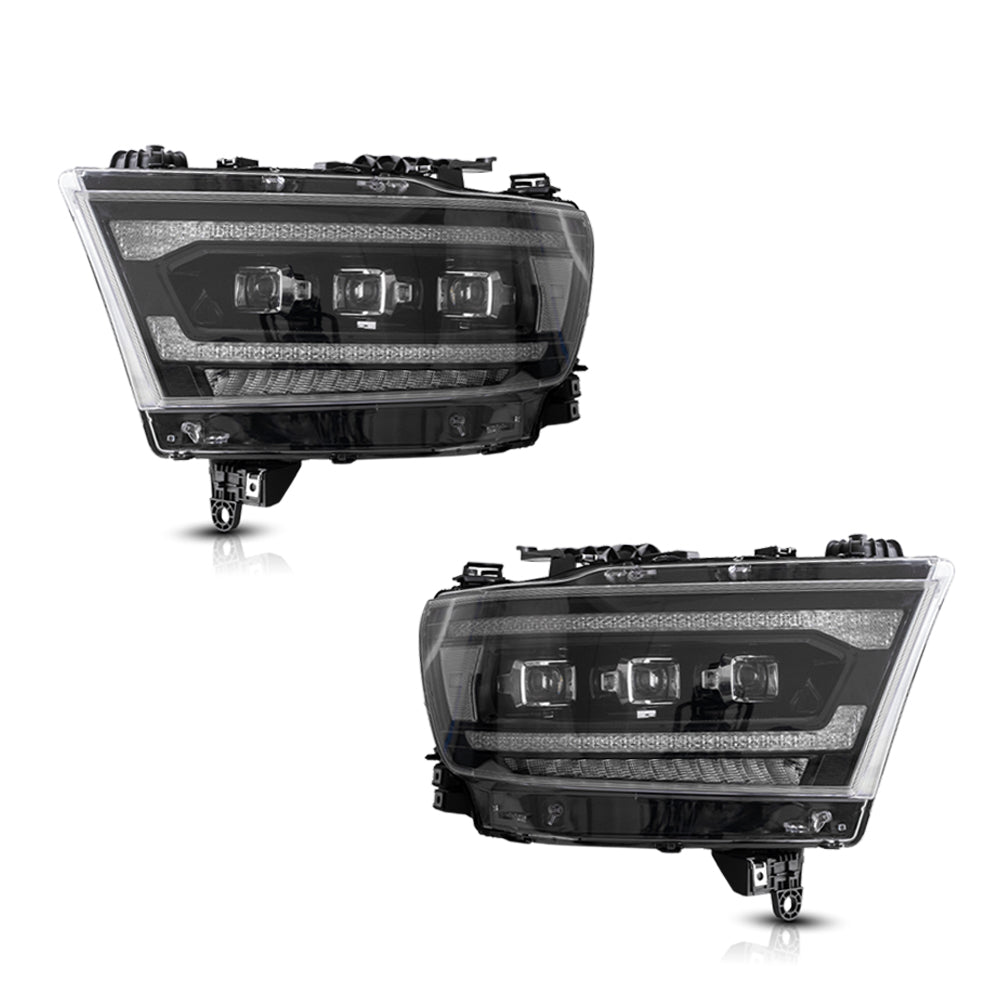 Vland Carlamp  LED Matrix Projector Headlights For Dodge RAM 1500 2019-2021