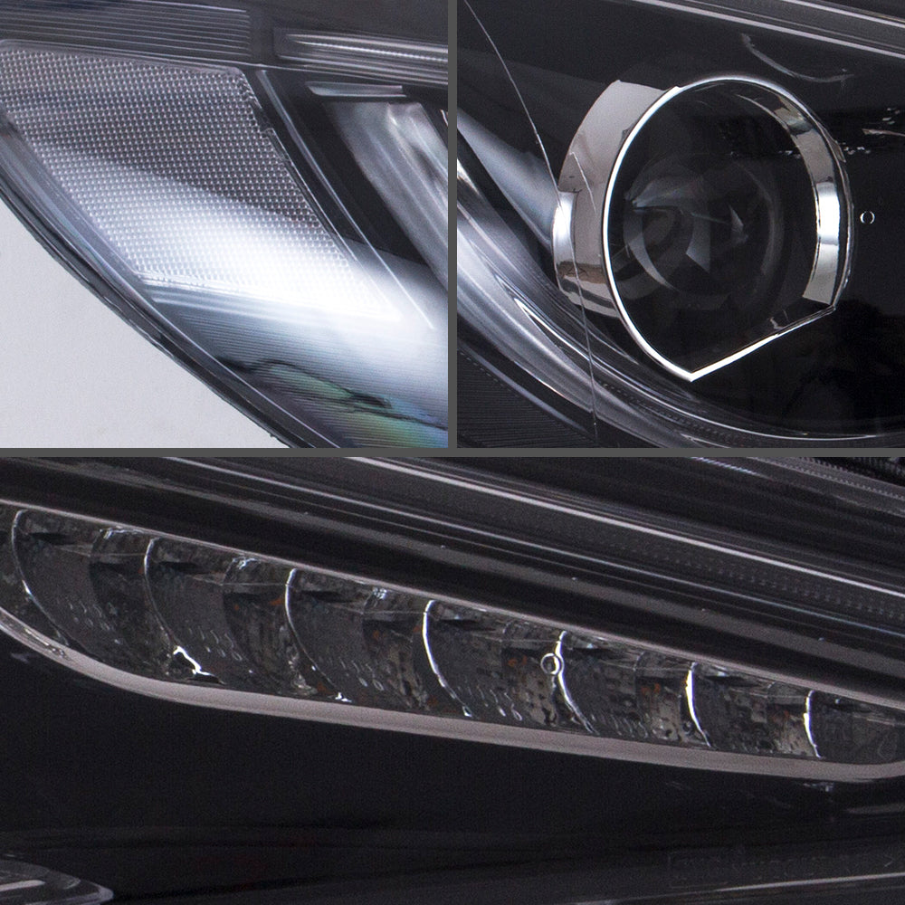 Vland Carlamp Dual Beam Sequential Headlights For Hyundai Sonata 2011-2014  Q5 (Bulbs Not Included)
