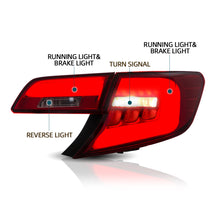 Carica l&#39;immagine nel visualizzatore di Gallery, Vland Carlamp LED Tail Lights For Toyota Camry  2012-2014 Red Lens