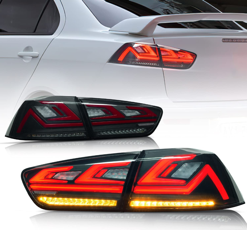Full LED Tail Lights For Mitsubishi Lancer EVO X 2008-2018 With Sequential Turn Signal