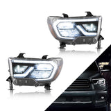 07-13 Toyota Tundra & 08-21 Toyota Sequoia Vland LED Reflection Bowl Headlights