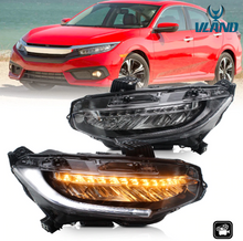 Load image into Gallery viewer, Vland Carlamp Headlight Assemblies For Civic Headlamps 2016-2021 Black Housing Clear Lens