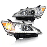 VLAND Carlamp Projector Headlights for Lexus ES350 2010-2012 (Low Beam Projector. Hight Beam Reflector. Chrome and Black Housing Edition)