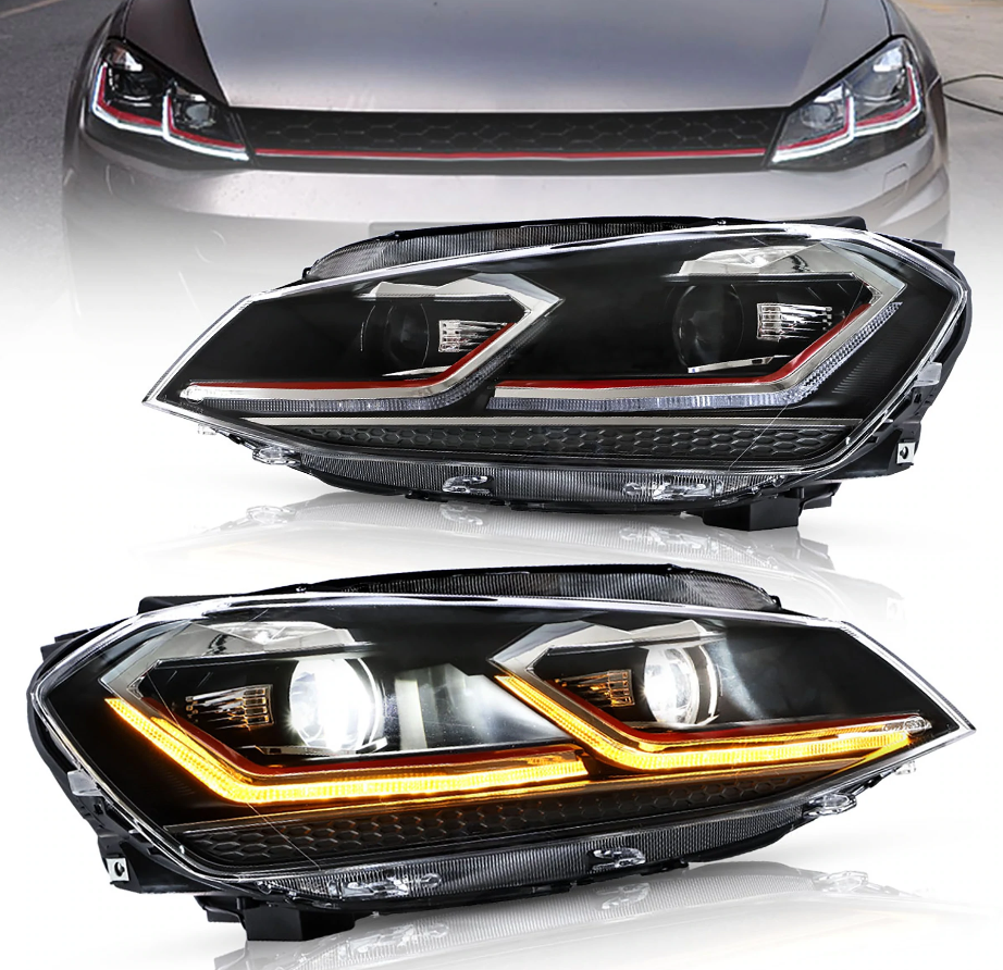 VLAND LED-Scheinwerfer für Volkswagen VW Golf 7 / MK7 2014-2017 (NICHT passend für Golf GTI- und Golf R-Modelle) 