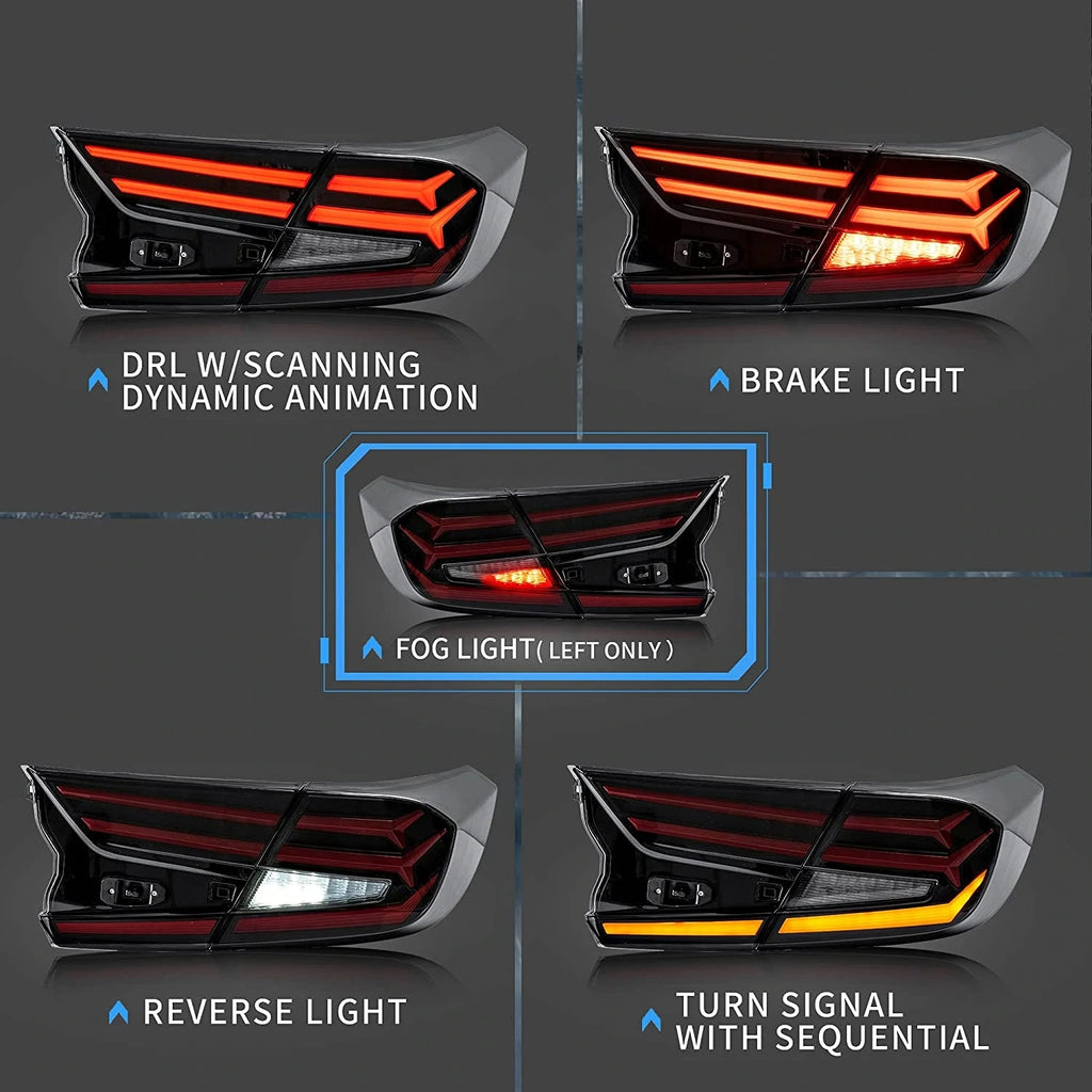 Vland Carlamp Full LED Tail Lights For 10th Gen Honda Accord 2018-2021