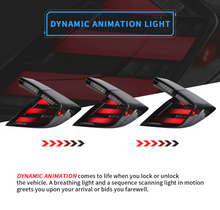 Cargar imagen en el visor de la galería, VLAND Full LED Tail Lights Smoked for Honda Civic Hatchback and Type R 2017-UP (Dynamic Welcome Lighting w/ Sequential Turn Signals)
