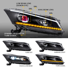 Cargar imagen en el visor de la galería, Vland Carlamp Dual Beam Headlights For Honda Accord 2008-2012