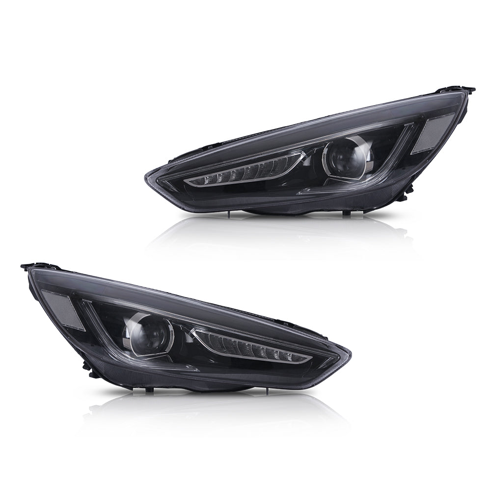 Vland Carlamp LED Projector Headlights Compatible with Focus 2015-2018 ( NOT Included Bulbs) Dual Beam