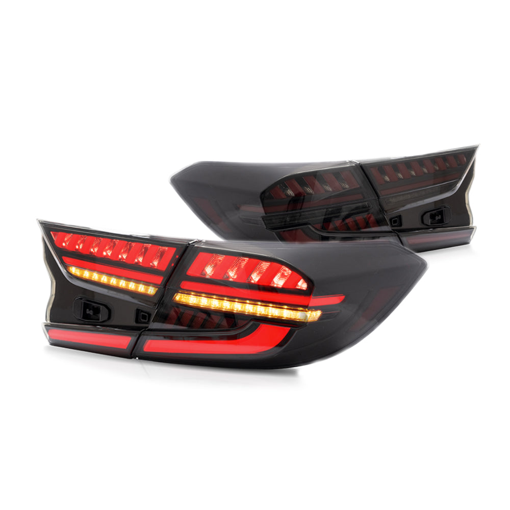 Vland Carlamp Tail Lights for Honda Accord 10th 2018-up w/sequential indicators Red Lens