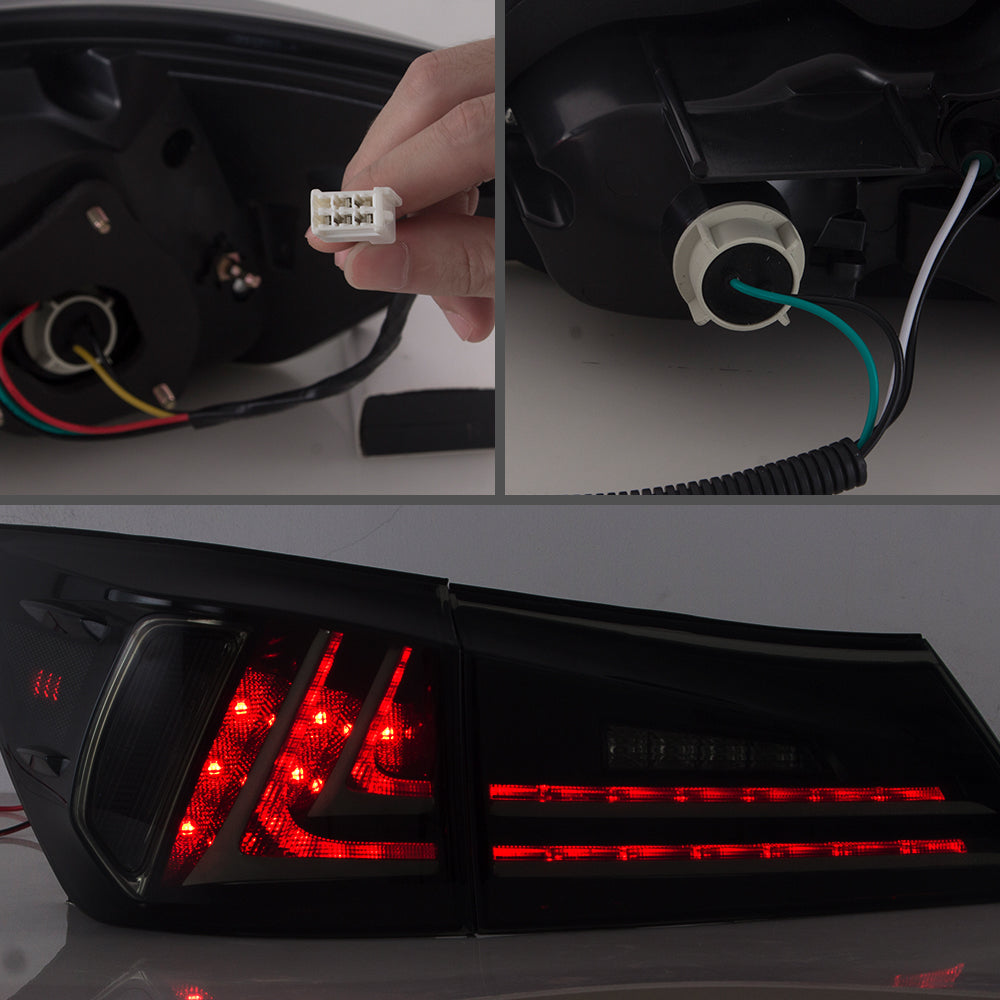 Vland Carlamp Tail Lights For Lexus 2006-2012 IS250 IS350 ISF Smoked
