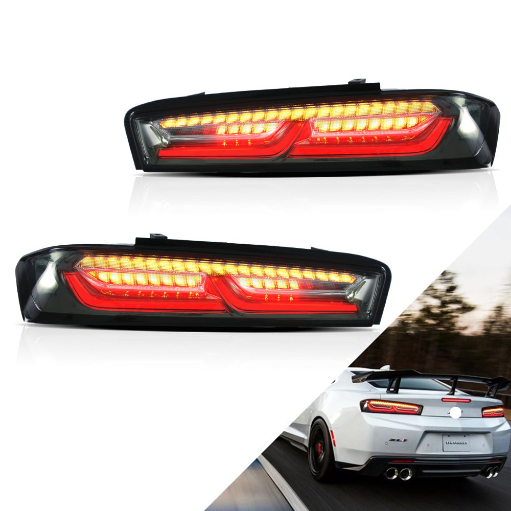 Vland Carlamp Tail Lights For Chevrolet Camaro 2016-2018 Clear Smoked Lens