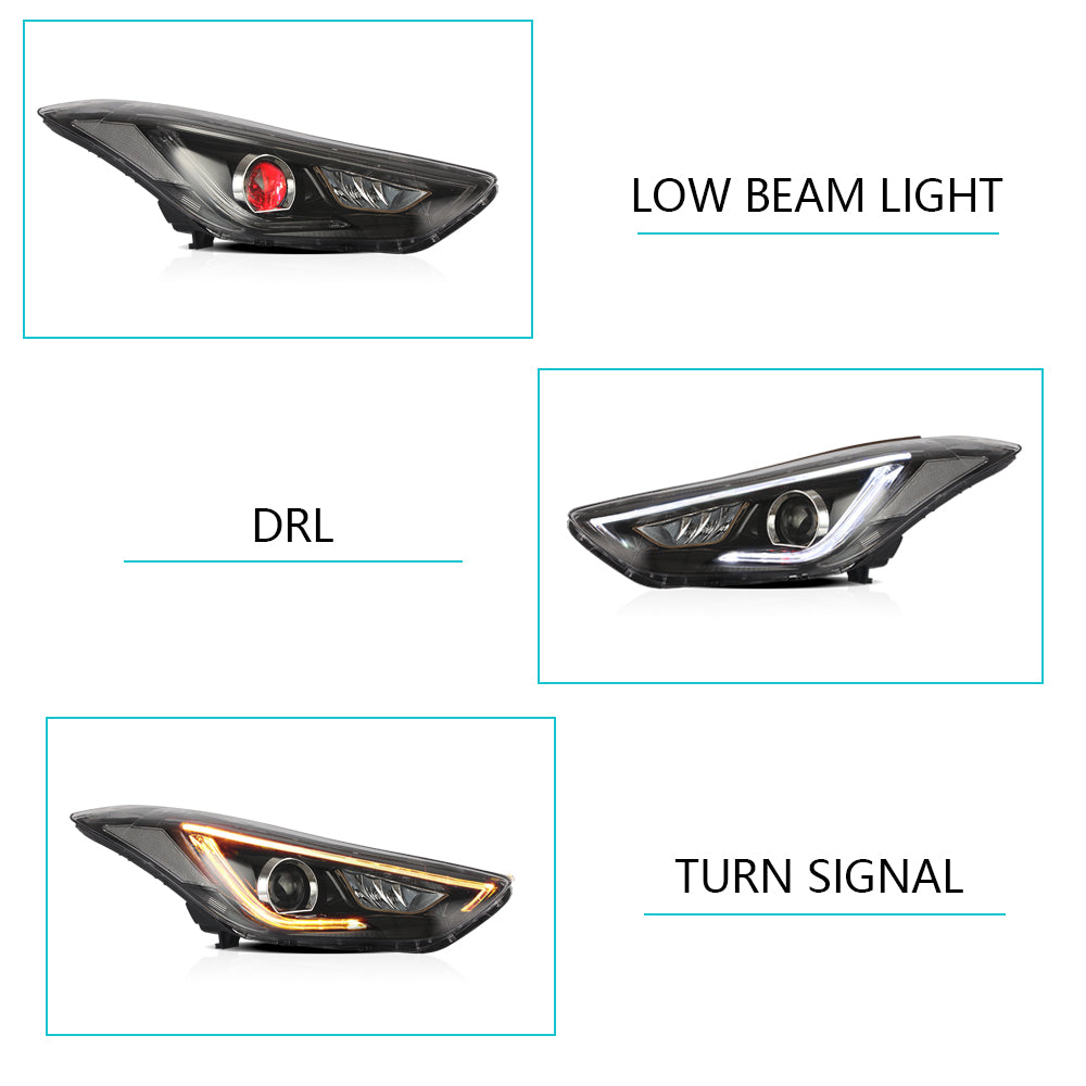 Vland Carlamp Projektorscheinwerfer für Hyundai Elantra (Avante MD) 2011–2015