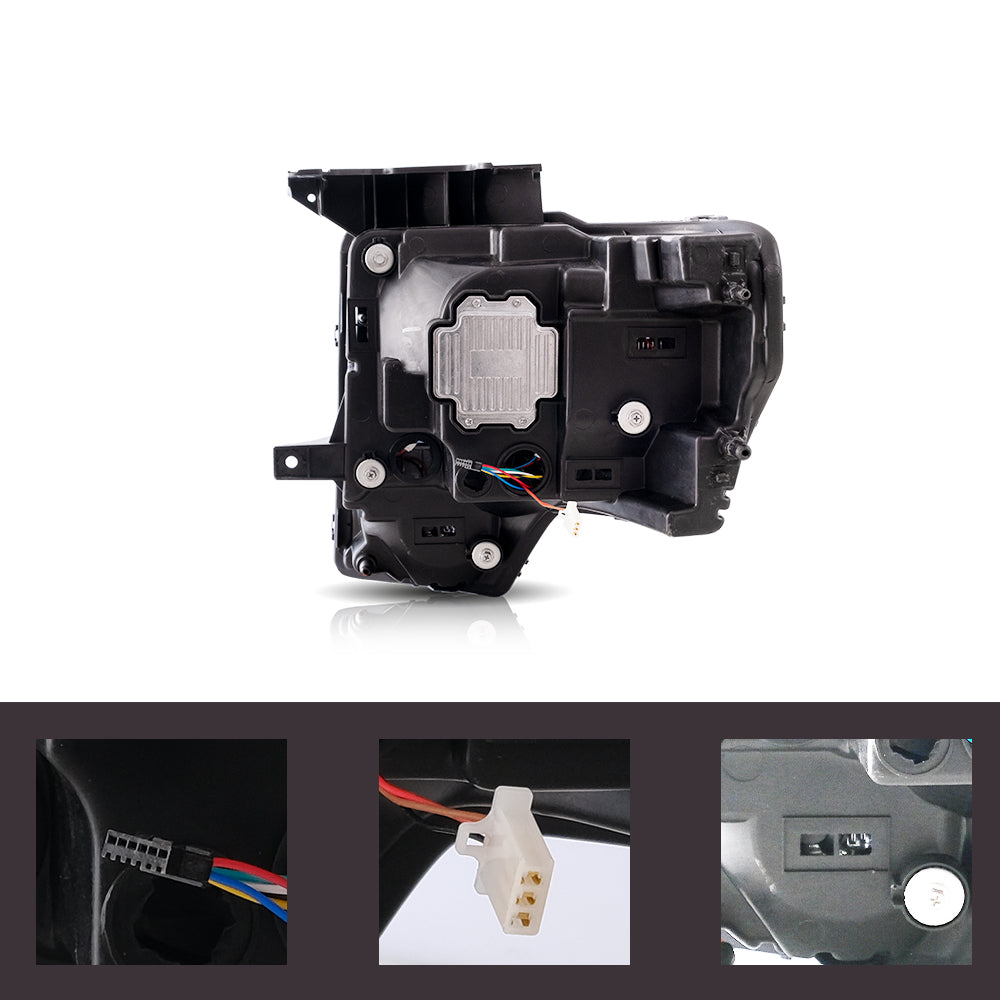 Vland Carlamp проектор LED фарове за Ford F150 2009-2014 с динамичен DRL 