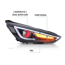 Carica l&#39;immagine nel visualizzatore di Gallery, Vland Carlamp LED Projector Headlights Compatible with Focus 2015-2018 ( NOT Included Bulbs) Dual Beam