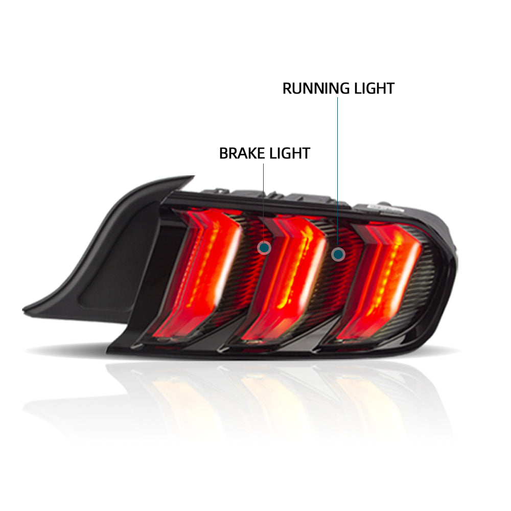 Vland Carlamp LED Tail Lights For Ford Mustang 2015-2021 Multi 5 Modes Smoked Lens (Fit For US/Euro Models)