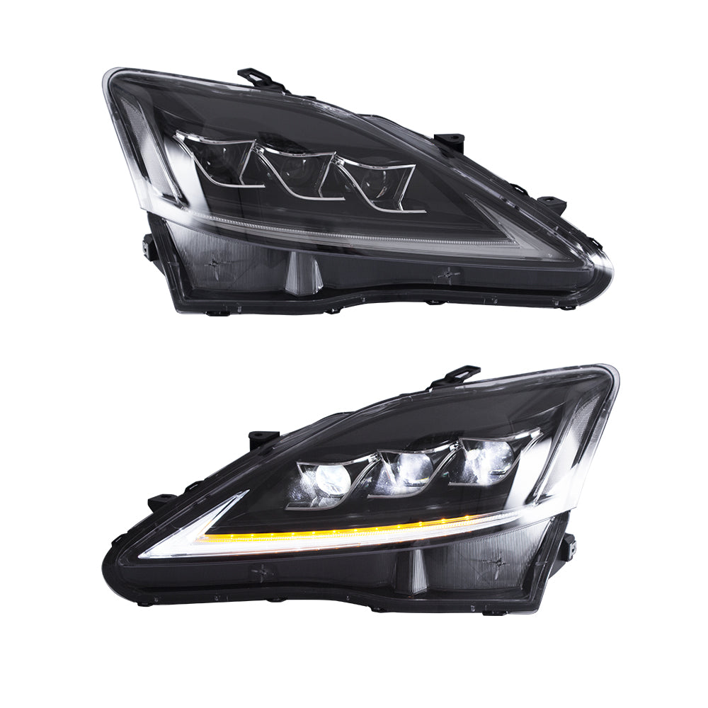 Vland Carlamp Clear Headlights and Smoked Tail lights For Lexus IS250/IS350 ISF 2006-2013