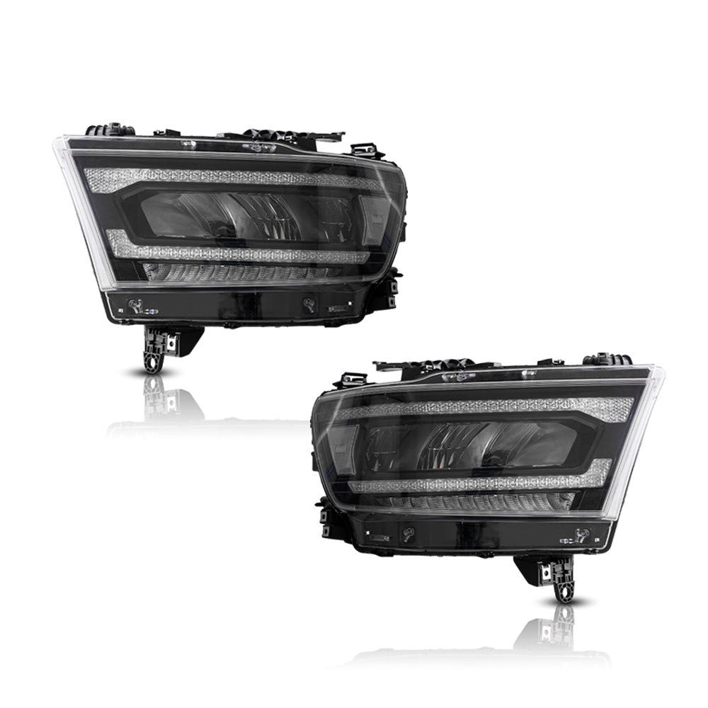19-24 Dodge Ram 1500 5th Gen (DT) Vland LED Reflection Bowl HeadLights Chrome