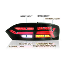 Carica l&#39;immagine nel visualizzatore di Gallery, 11-14 Volkswagen Jetta MK6 Vland LED Tail Lights With Sequential Turn Signal